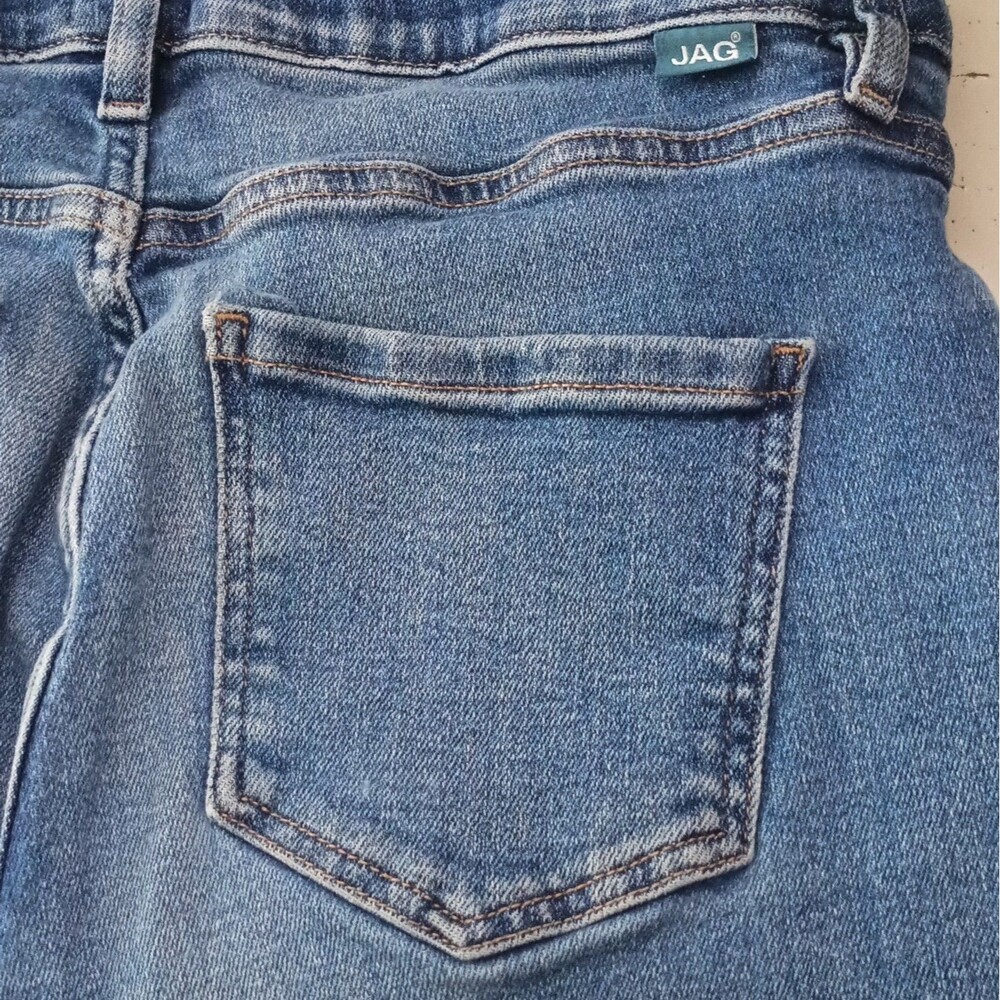 JAG Women’s Straight Fit Jeans Blue Medium Wash Denim 5-Pocket Button 8/32